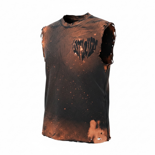 Acid Distressed Sleeveless Tee
